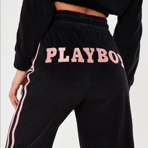Missguided x Playboy Black Velour Joggers *SOLD*